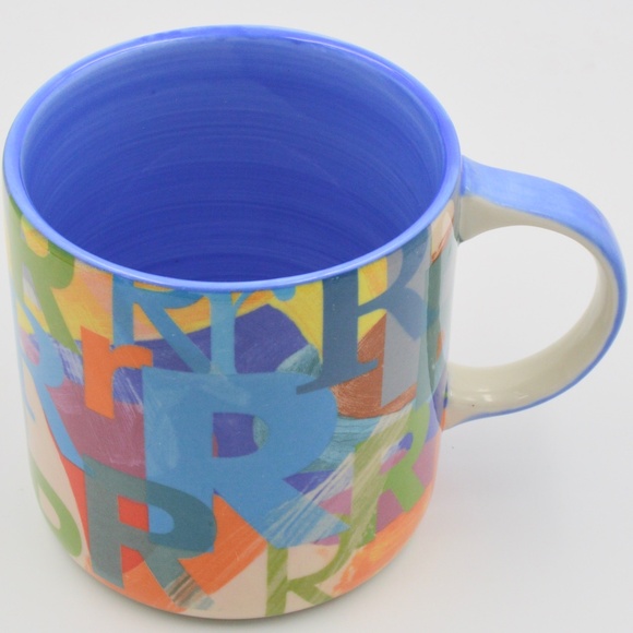 Anthropologie Lottie Monogram Mug R Coffee Tea Matcha Latte Cup Excellent - Picture 2 of 7